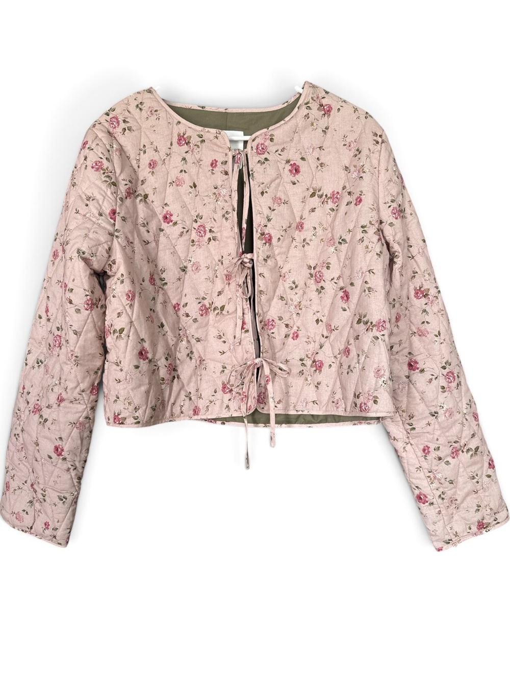 NWT (L)Anthropologie Avec Les Filles Floral Quilted Open Tie Jacket Cottagecore - Picture 3 of 7